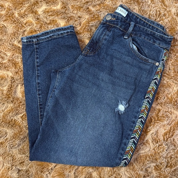 Knox Rose Blue Jeans with Colorful Side Stripes size 8 - Picture 5 of 10